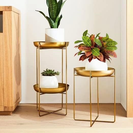 Magrowie Artificial Croton Plant Leaf Branches Lifelike Tropical Houseplant Bush Stems for Home Office Decoration (Orange - Pack of 4)