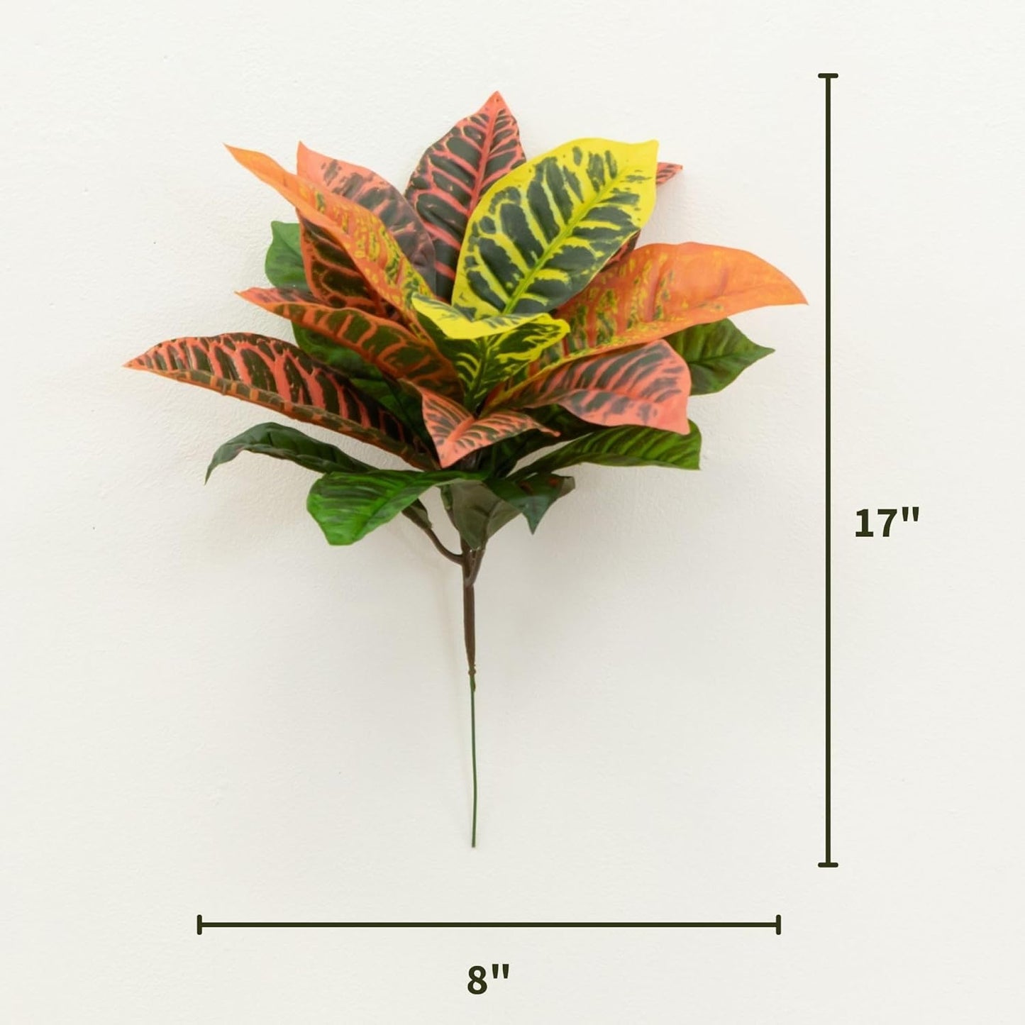 Nearly Natural 17” Garden Croton Artificial (Real Touch) (Set of 6) Silk Plants, Multi