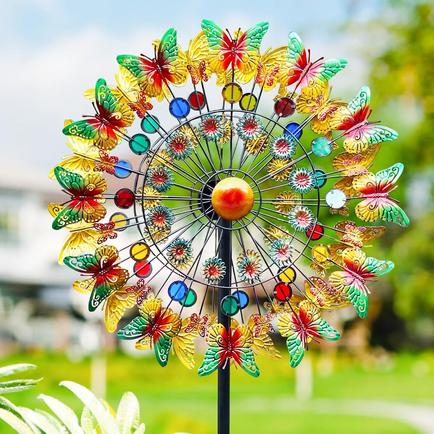 Wind Spinners Outdoor for Yard and Garden, Metal Large Wind Spinner & Sculptures 84 Inch, Garden Spinner Windmills for Yard Decor Gifts for Family Friends