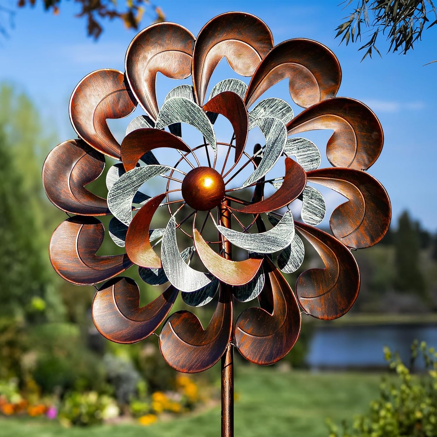 Wind Spinners Outdoor for Yard and Garden, Metal Large Wind Spinner & Sculptures 84 Inch, Garden Spinner Windmills for Yard Decor Gifts for Family Friends